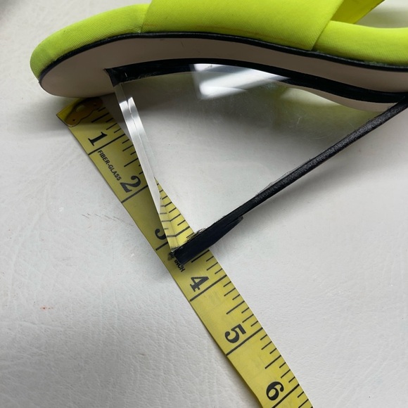 Good American Cinder-F*cking-Rella Pointed Toe Sandal Acrylic Heels greenyellow - Picture 7 of 7